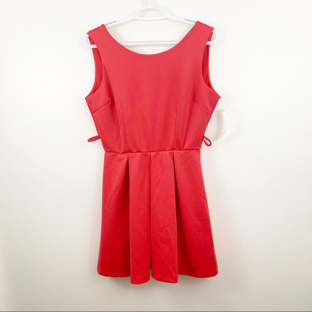 Malloy Coral Backless Fit n Flare Dress